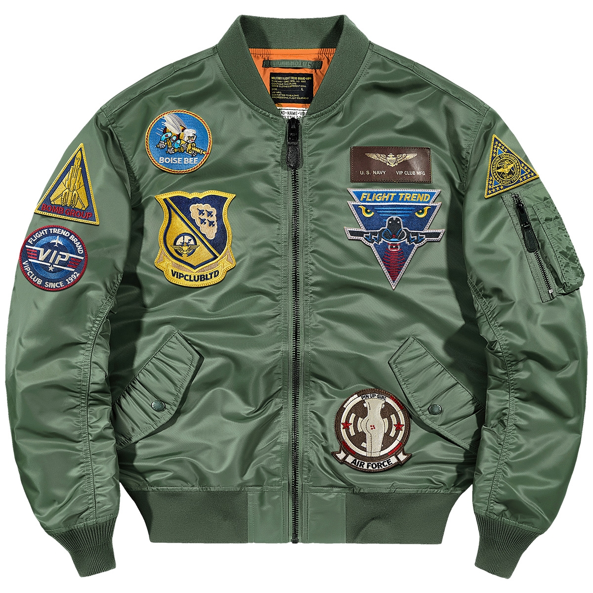 VIP冬季羽绒服2021年新款空军飞行员夹克刺绣棒球服