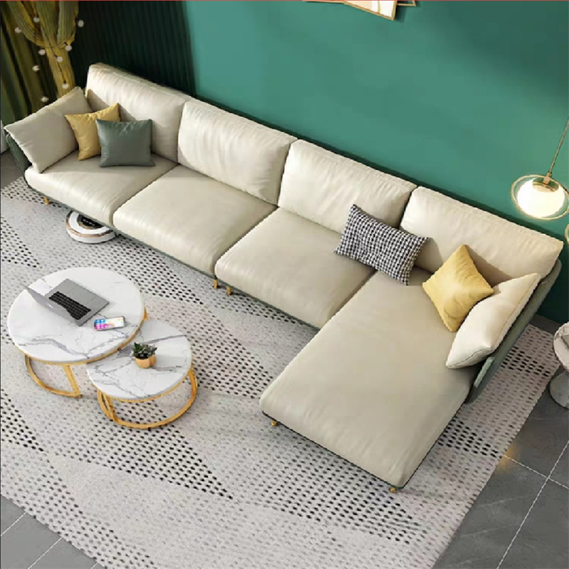 布艺沙发 轻奢科技布沙发意式整装客厅乳胶贵妃布艺沙发北欧现代组合家具