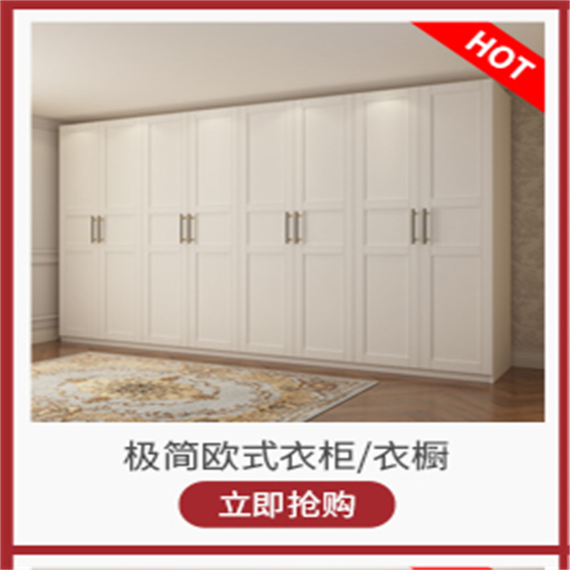 欧式家具衣柜家用卧室小户型收纳柜子白色实木质女生衣橱免安装