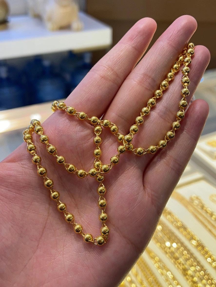 奇妙黄金项链 圆珠 黄金 直径10mm