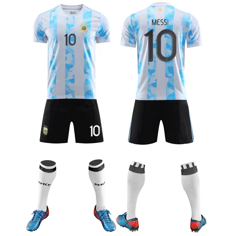  JR新款世界杯欧冠足球队服男女同款与梅西内马尔C罗同款 一套 阿根廷 S