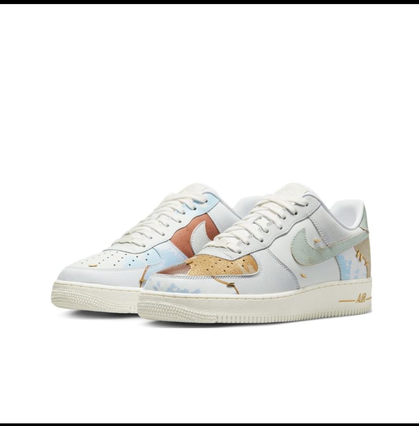 Nike  Air Force 1'07 Premium 拼接鸳鸯防 滑轻便耐磨 低帮 板鞋 白色