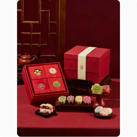 悠享时中式传统糕点心礼盒装婚庆休闲零食桃花酥提亲订婚结婚喜饼
