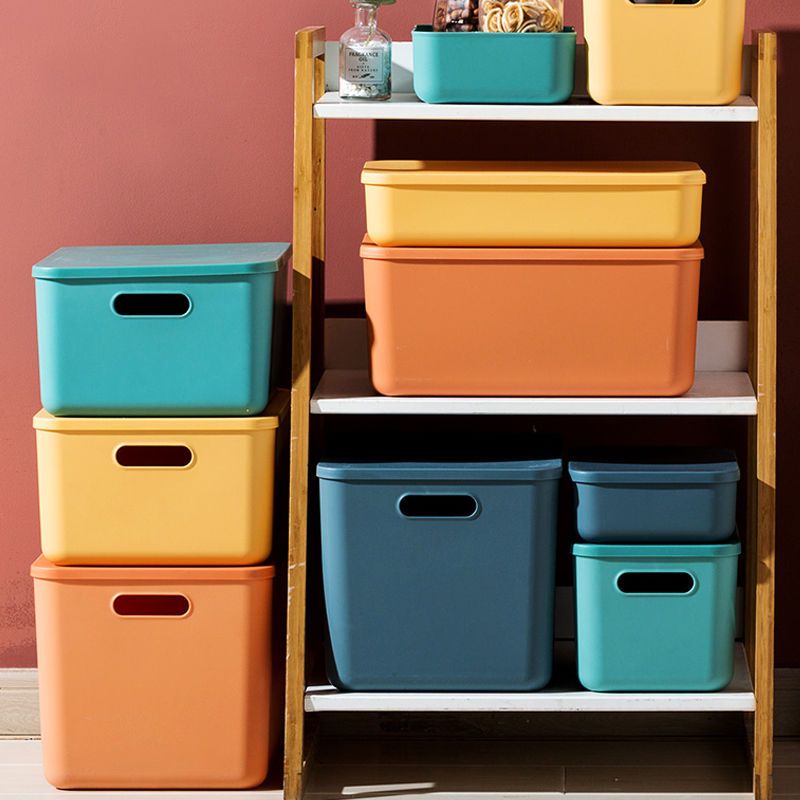 杂物收纳盒日式塑料整理盒零食宿舍桌面化妆品储物子带盖置物篮