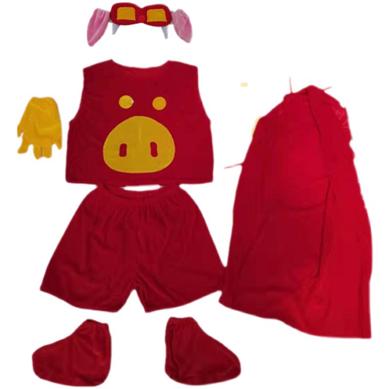 新款儿童猪猪侠卡通造型演出服小猪动画表演服快乐小猪童话剧衣服