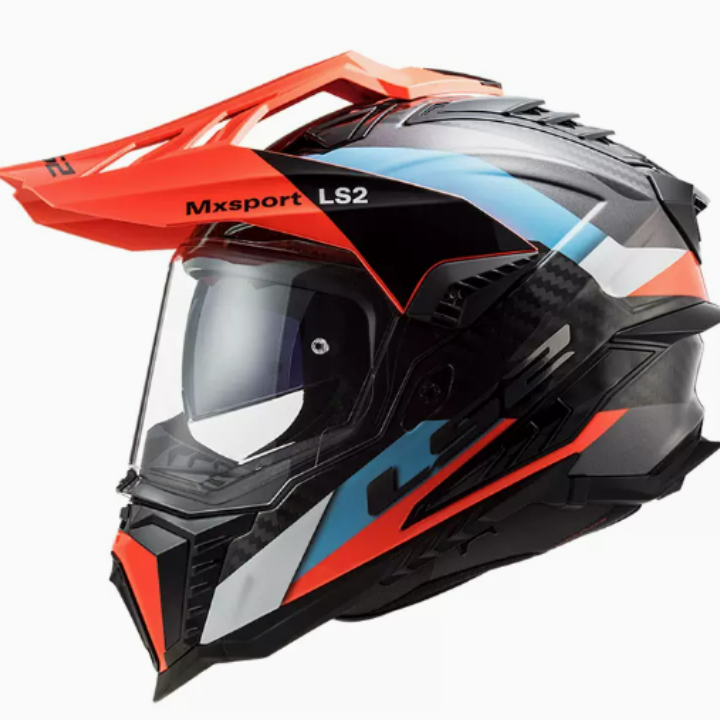LS2碳纤维拉力盔双镜片摩托车头盔越野摩旅机车全盔四季防雾MX701