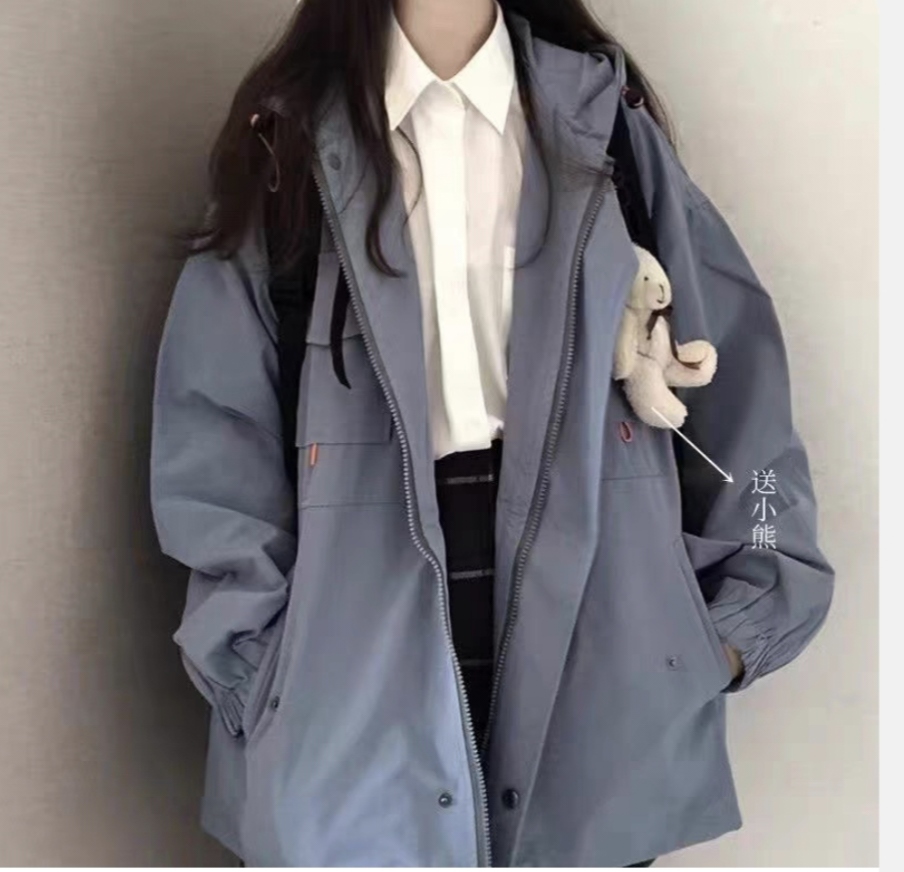 复古港风chic工装外套女春秋季2023年新款美式棒球服休闲夹克上衣