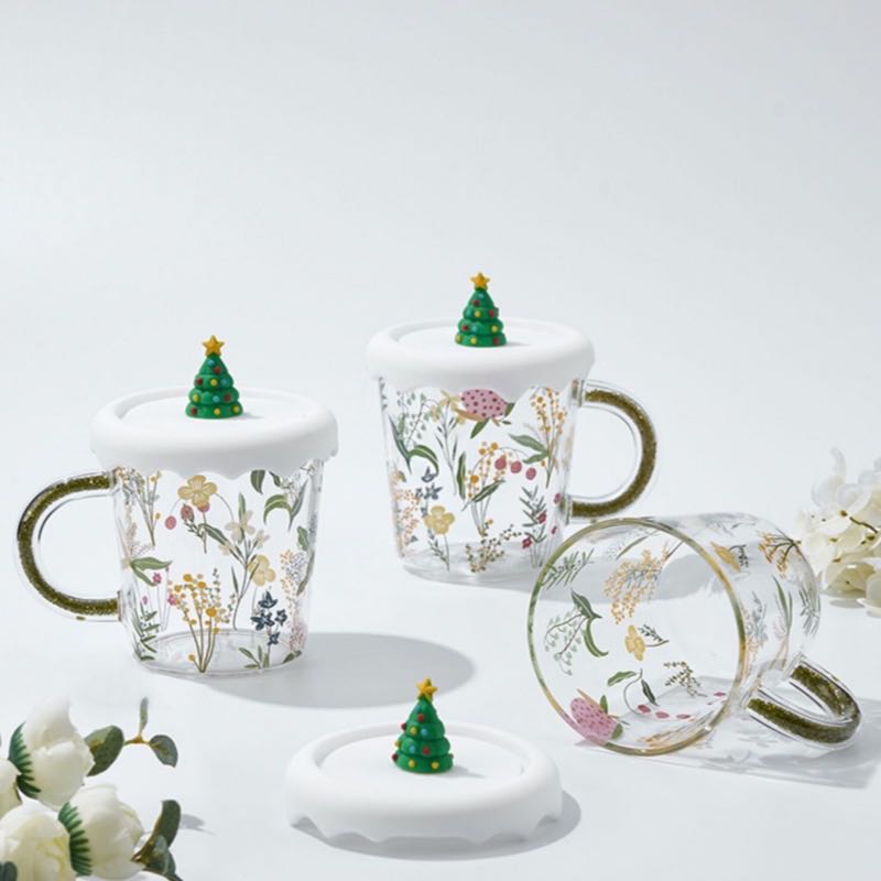 绿野仙踪玻璃杯带盖杯子大容量高颜值圣诞杯