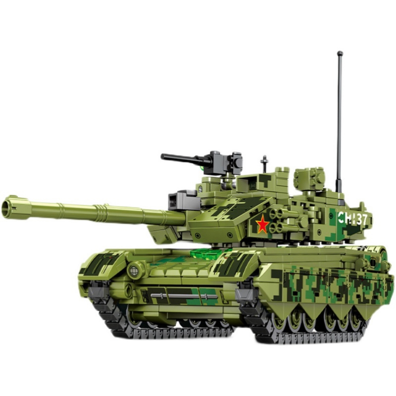 兼容乐高拼装积木军事系列99A式主战坦克组装模型男孩拼插玩具 