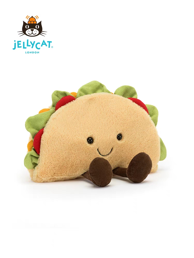 jELLYCAT2023年新品趣味墨西哥塔可饼玩偶男女孩毛绒可爱礼品