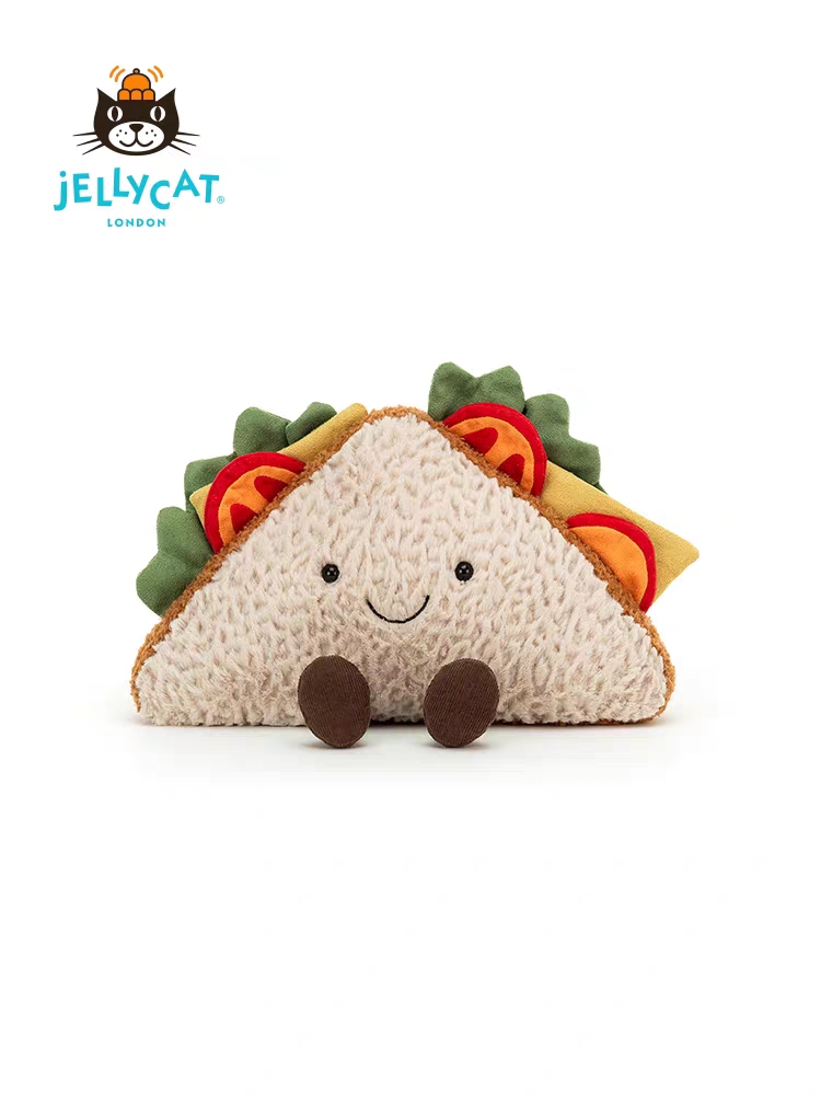 英国jELLYCAT2022年趣味三明治吃货毛绒玩具食物安抚男女宝宝
