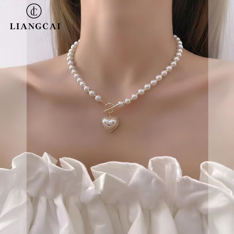 心链星项链法式高级项链白茶春意 法式复古珍珠项链女气质轻奢小众设计精致高级感