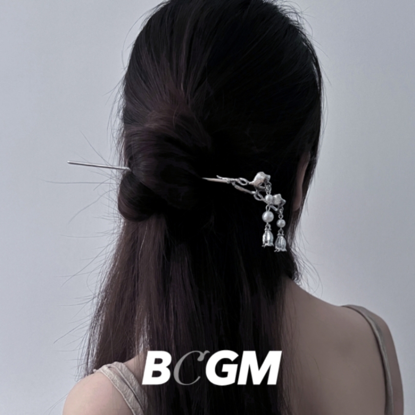 BCGM小众仙美高级感复古风流苏珍珠发簪女夏天盘发冷淡风发钗簪子