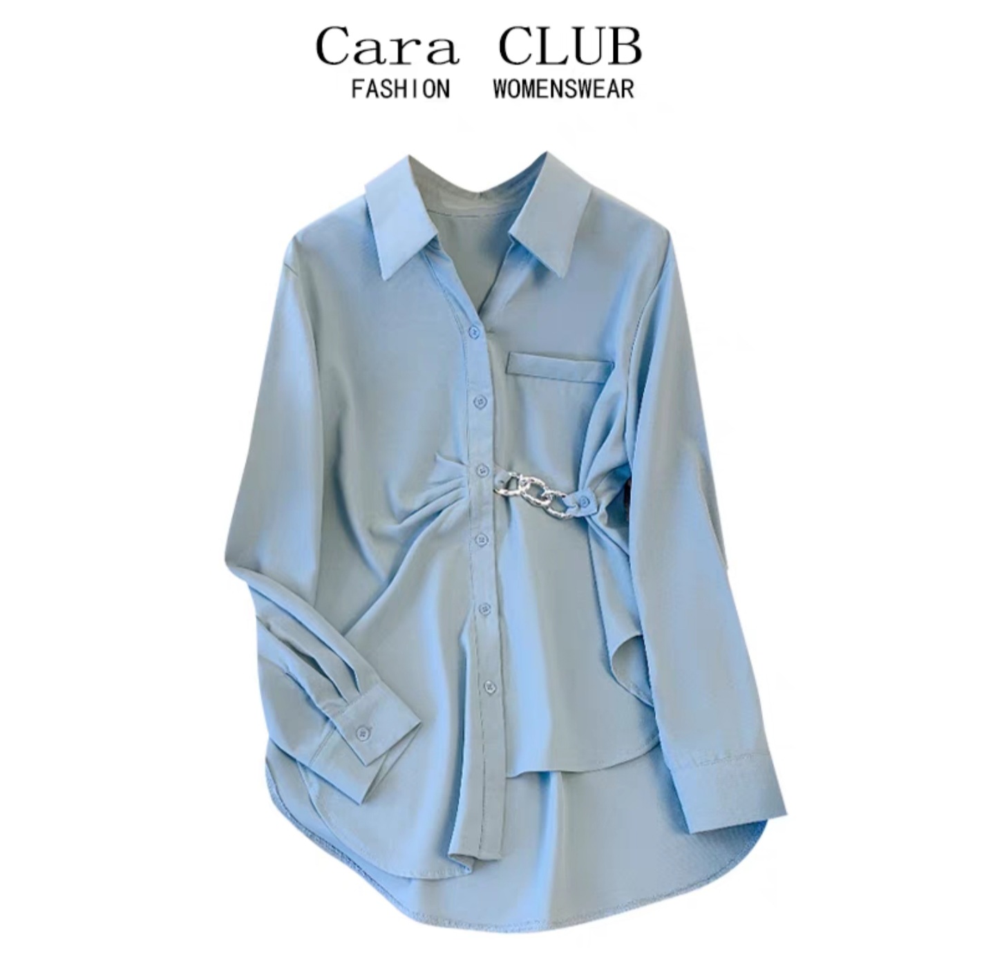 Cara CLUB大码女装设计感长袖衬衫