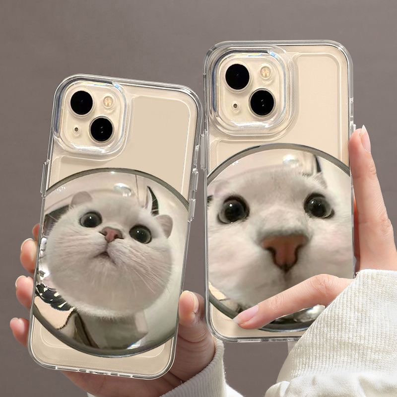 猫眼猫咪14苹果13promax手机壳iPhone12透明太空壳x/xr硅胶8p7