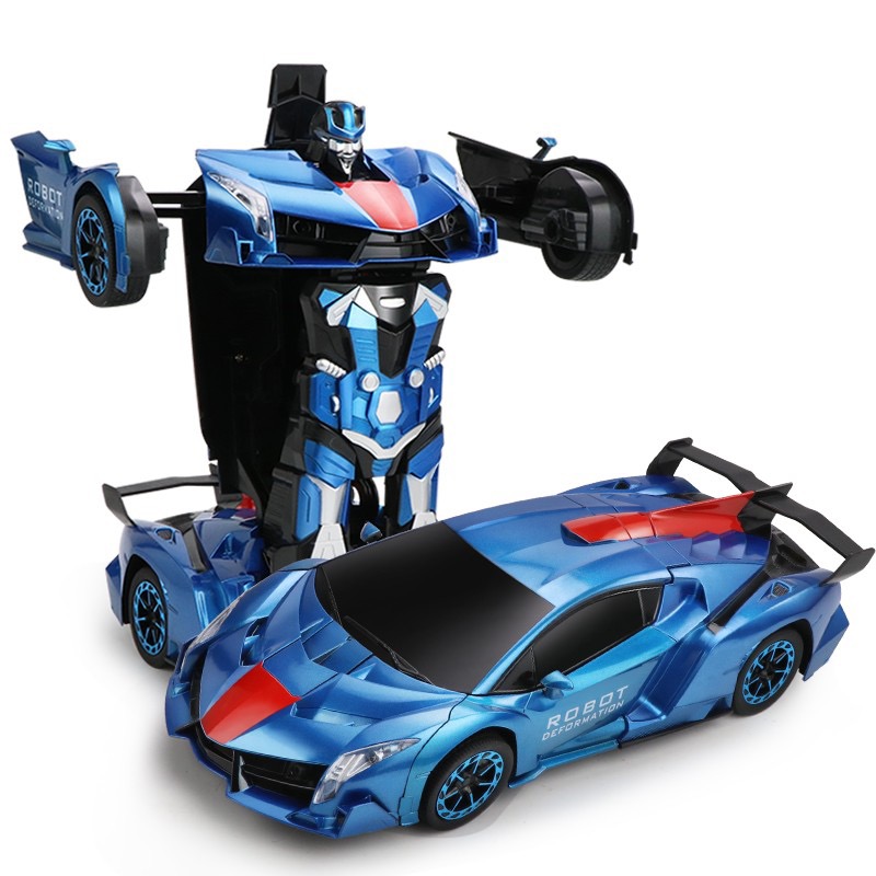 声控手势感应变形汽车玩具遥控跑车充电动赛车金刚机器人男孩礼物 粉色 小型