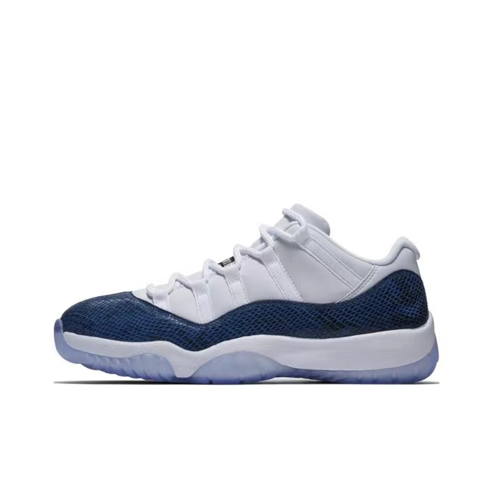 Air Jordan11 &quot;navy snakeskin&quot; 蛇纹 耐磨低帮 复古篮球鞋 男款