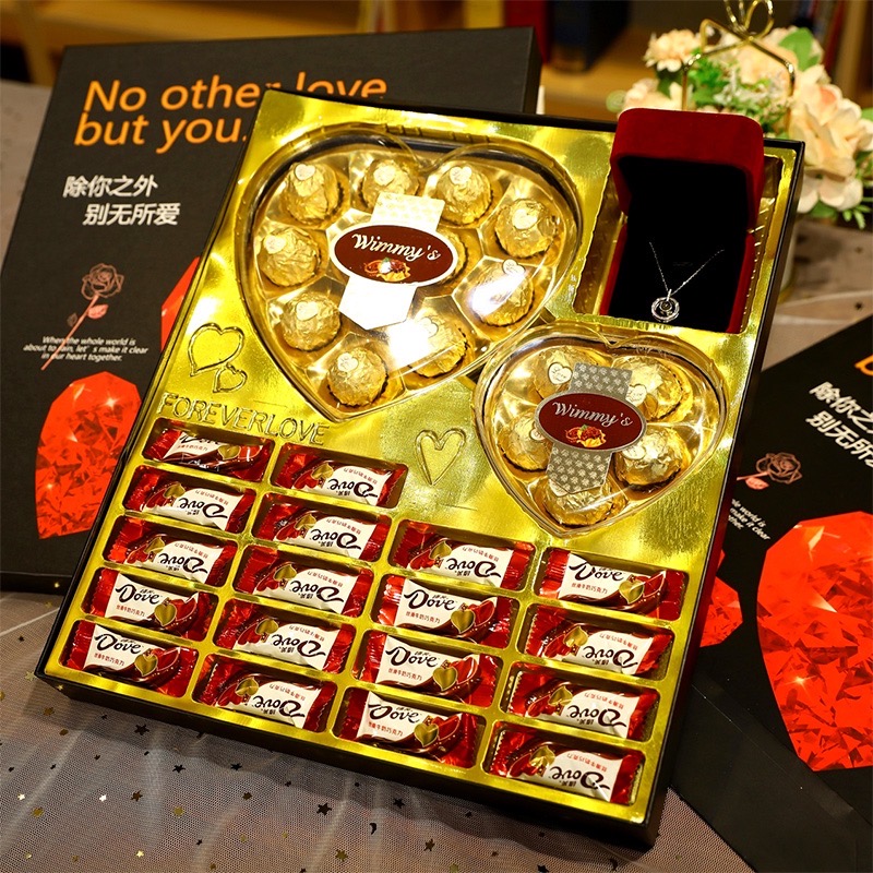 情人巧克力礼盒装新年礼物创意糖果零食送男女朋友惊喜表白生日