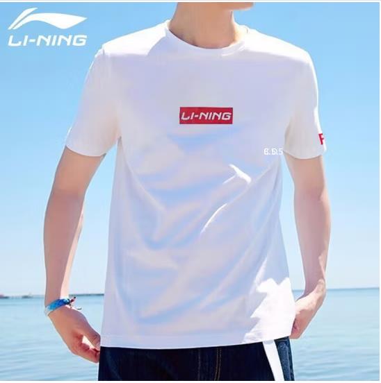 李宁（LI-NING）短袖t恤男夏季运动衣服饰男装户外速干上衣跑步健身投篮球训练服 标准黑