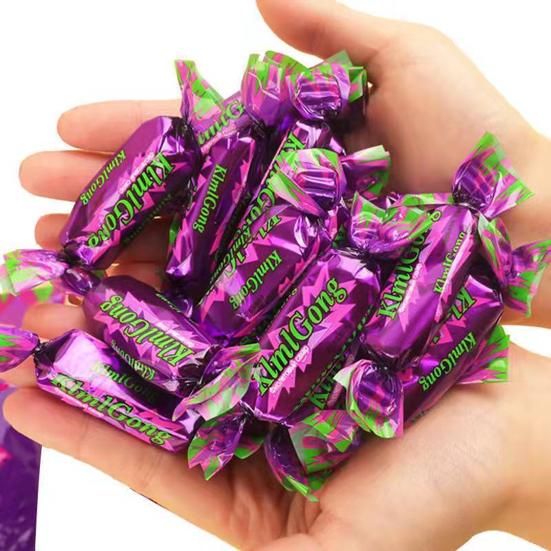 俄罗斯风味国产紫皮糖巧克力夹心糖果休闲零食喜糖年货