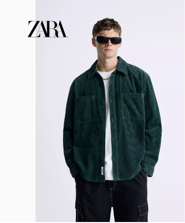 ZARA2023秋季新品男装 灯芯绒衬衫外套 1063320 500 s