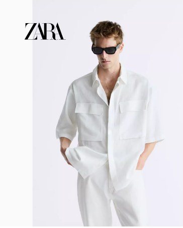 ZARA2023秋季新品男装 亚麻及莱赛尔混纺衬衫 5593532 250 S