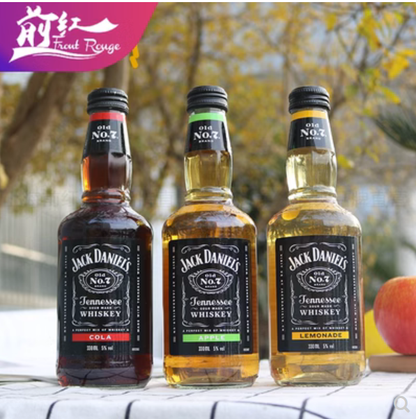 杰克丹尼 威士忌 预调酒 柠檬味苹果味可乐味6瓶装正品鸡尾酒前红