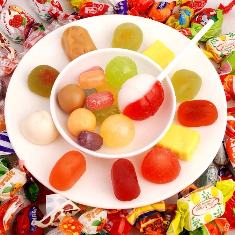俄罗斯进口2斤装水果味奶糖夹心硬糖软糖多味混合装婚庆喜糖包邮