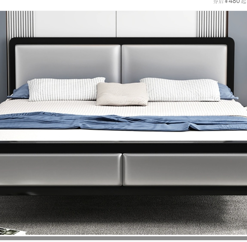铁艺床双人床家用卧室现代简约1.8米加固1.5单人床经济北欧铁架床 