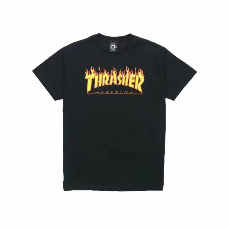 Thrasher 黑色火焰T恤 黑 xl