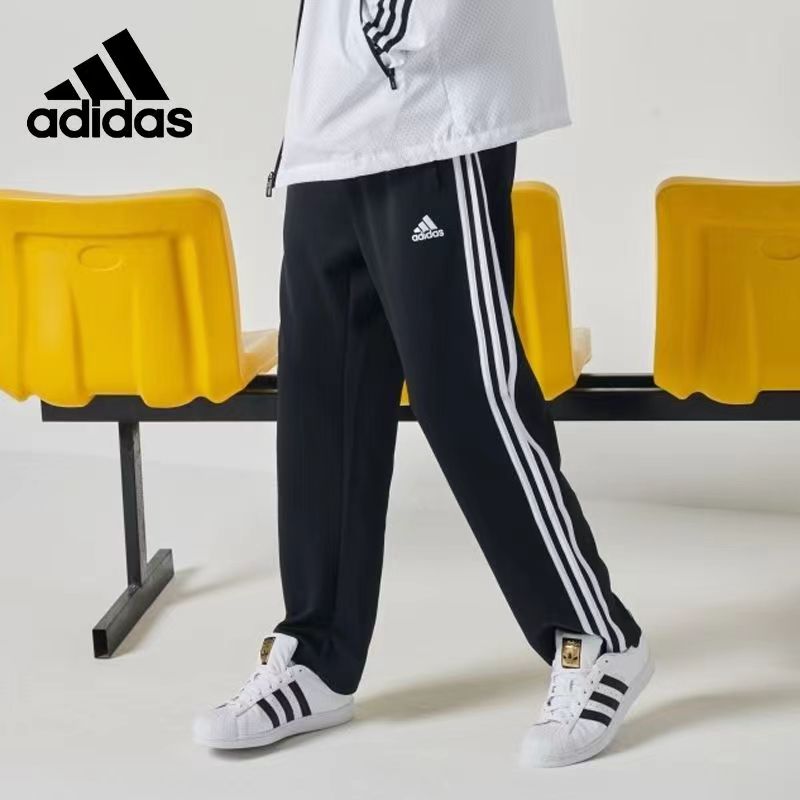 Adidas阿迪达斯运动裤男女休闲卫裤直筒针织训练长裤透气舒适户外 S