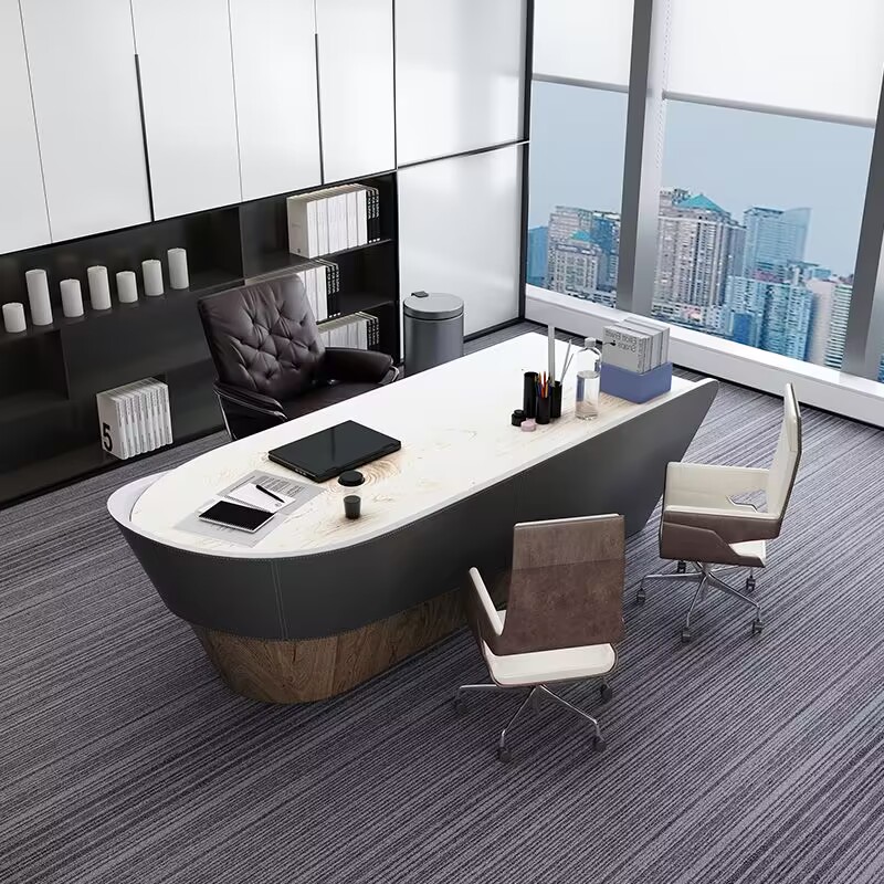办公家具老板桌现代单人办公桌椅组合创意大班台总裁经理电脑桌子