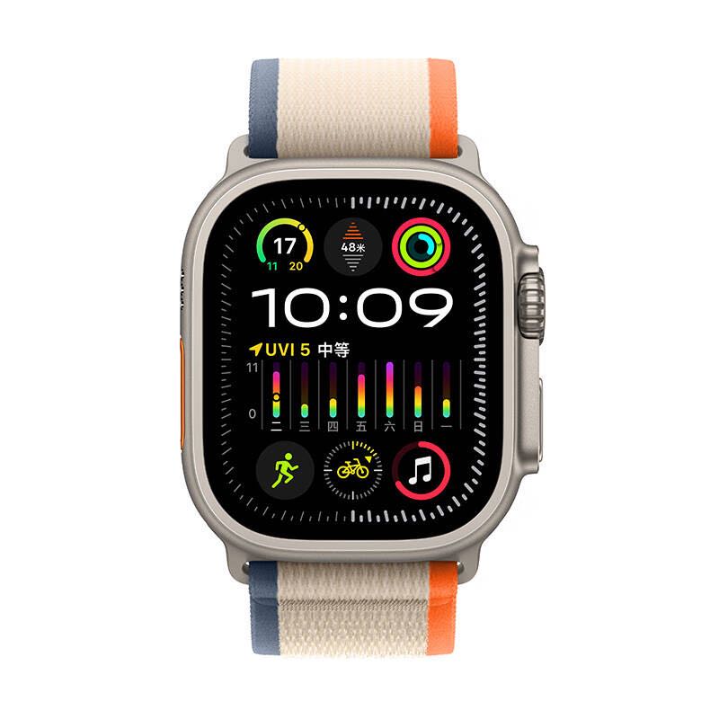 AppleWatchUitra2智能手表GPS毫米钛金属表壳橙配米色野径回环式表带健康手表