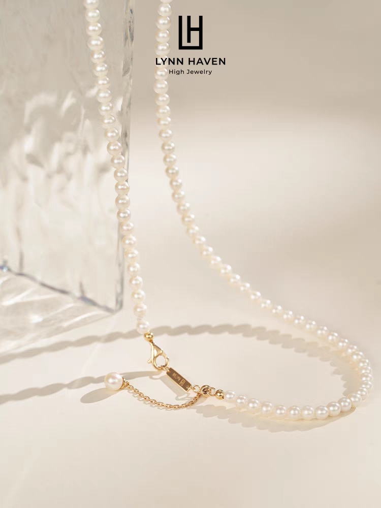 LynnHaven经典系列 天然淡水baby串珠珍珠项链18k金小米链锁骨链
