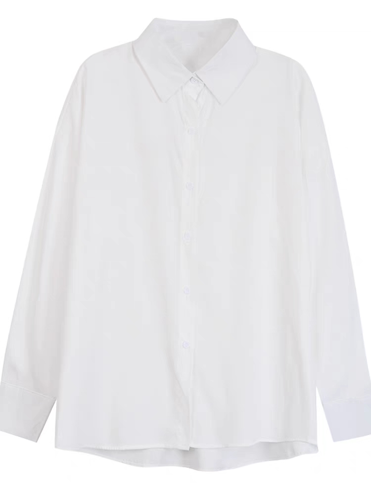 秋季2023新款女装长袖白色衬衫 长袖  白色  M