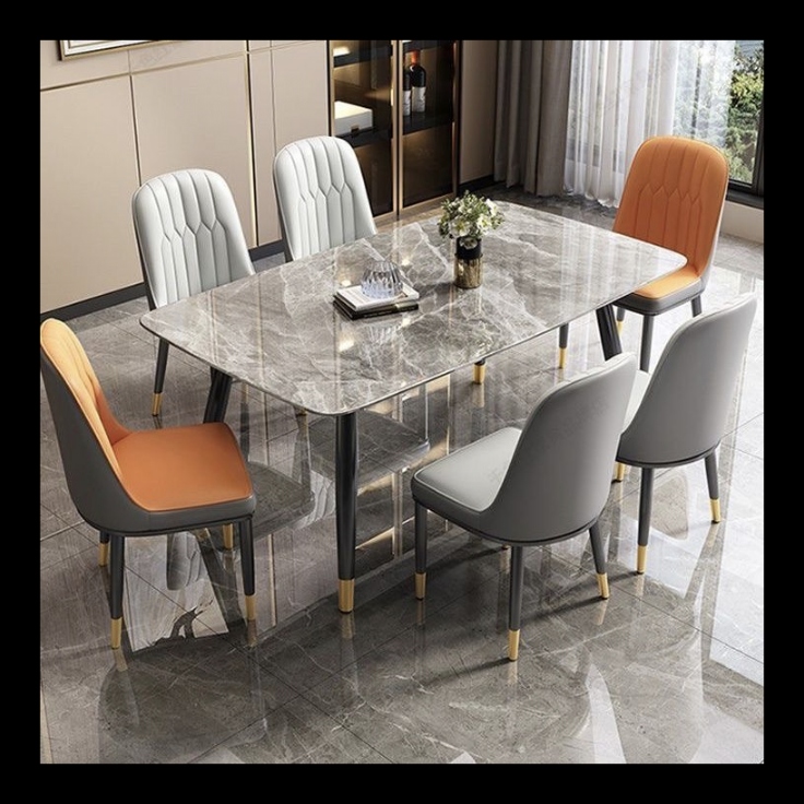 实木岩板餐桌椅组合家用小户型现代简约轻奢伸缩折叠饭桌可变圆桌
