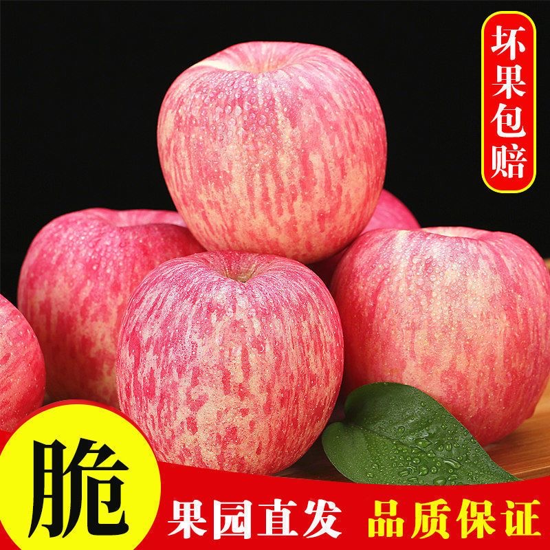 陕西脆甜高原红富士当季应季新鲜水果10斤整箱冰糖心丑苹果批发价
