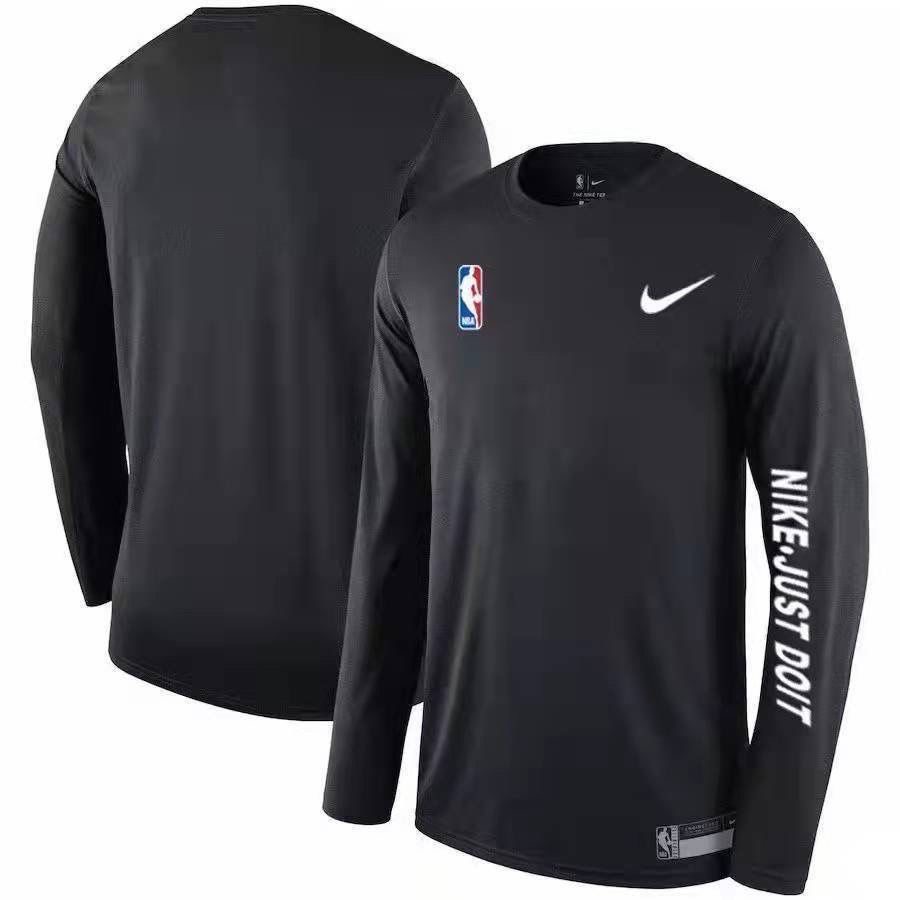 NBA美式篮球长袖男体育生热身服投篮速干球衣男子健身透气跑步衫