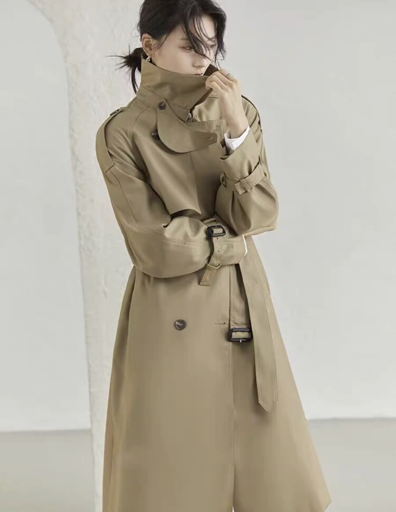 短款风衣女春秋装新款2023小个子高级感垂感大衣英伦风气质短外套