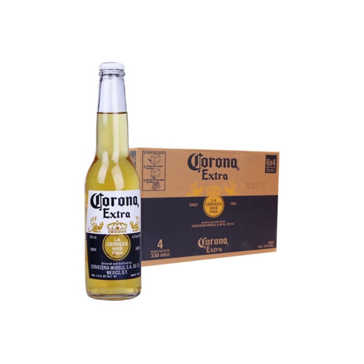 CORONA科罗娜啤酒 墨西哥风味啤酒330ml*6 瓶装 整箱 科罗纳百威福佳白