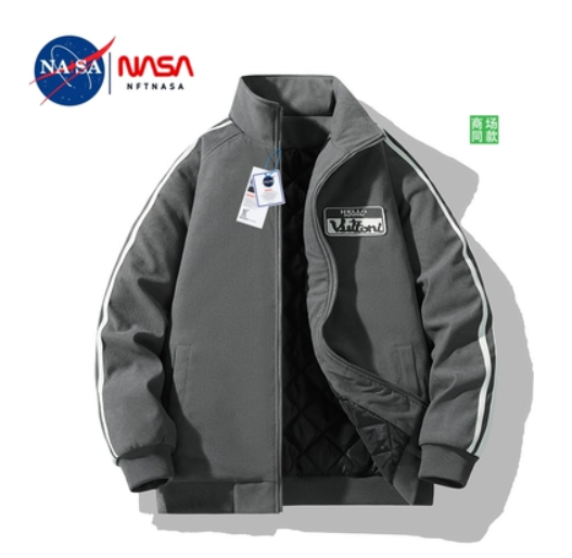 NASA联名款港风夹克男秋冬新款加棉加厚青少年学生秋季休闲外套潮