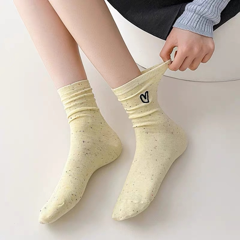 点子纱袜纯棉可爱日系个性学生堆堆袜ins潮吸汗防臭慵懒风堆堆袜