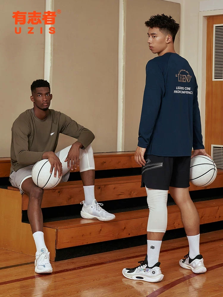 有志者UZIS篮球投篮服男长袖美式速干训练服运动T恤健身衣