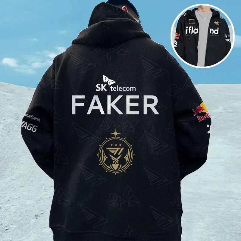 S13全球总决赛出征服开衫卫衣男连帽秋冬季SKT T1战队服FAKER外套