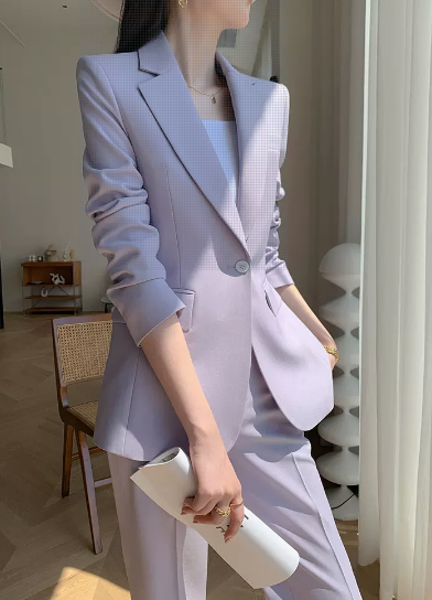 西装套装女2023春秋新款时尚韩版职业气质御姐风两件套高级感，显身材高档修身西服