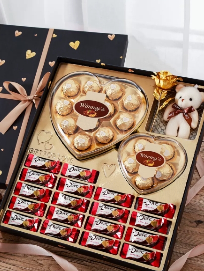 德芙巧克力礼盒装送女友老婆圣诞节送礼心形糖果零食女生生日礼物