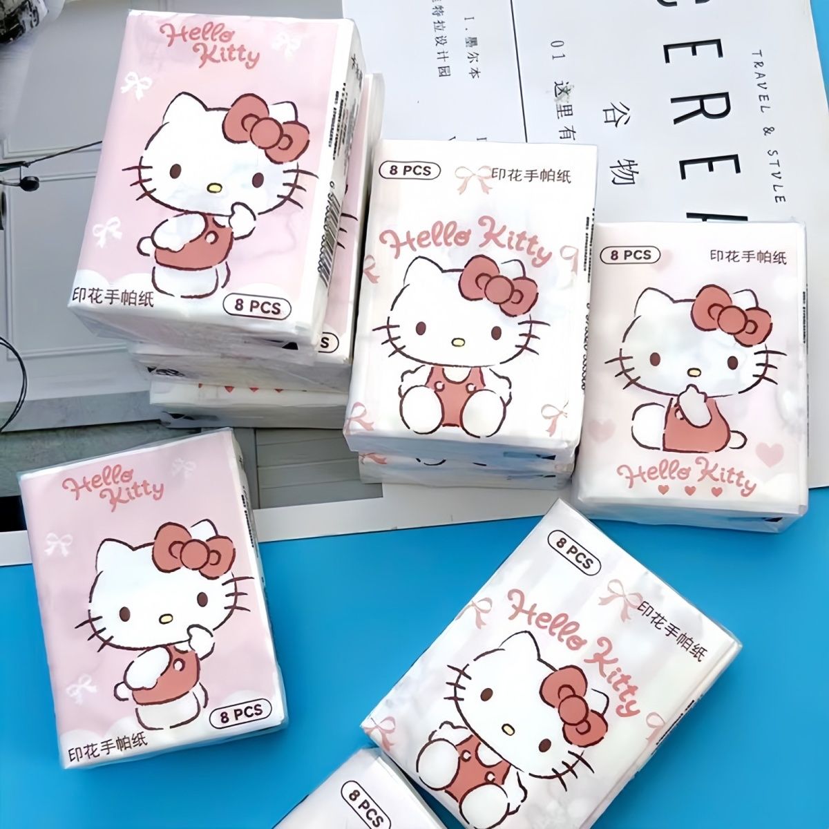三丽欧凯蒂猫纸巾卡通彩色印花可爱卫生纸手帕纸学生随身便携小包