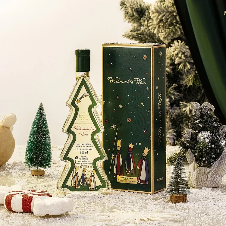 【圣诞树雷司令甜白】德国温德茨圣诞树雷司令甜白葡萄酒圣诞树酒晚收甜酒圣诞酒礼盒
