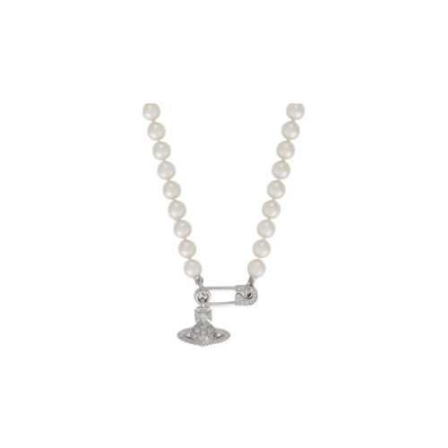 Vivienne Westwood Lucrece 水钻镶嵌 别针回形针 珍珠 黄铜 项链