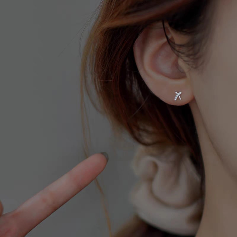 925纯银耳钉女2022年新款潮小众设计高级感ins耳环养耳洞小巧耳饰